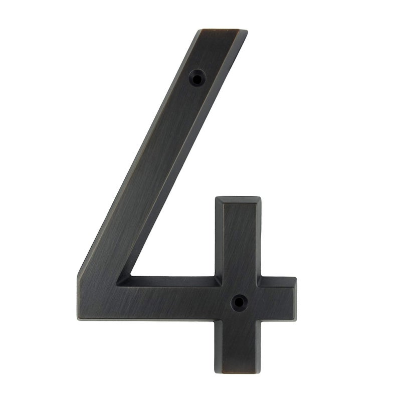 HASWARE House Number Sign 6 Inch Vintage Style Aged Bronze Finish Door Numbers Signage Plaque Street Home Address Numerals,Zinc Alloy (4) - Image 1